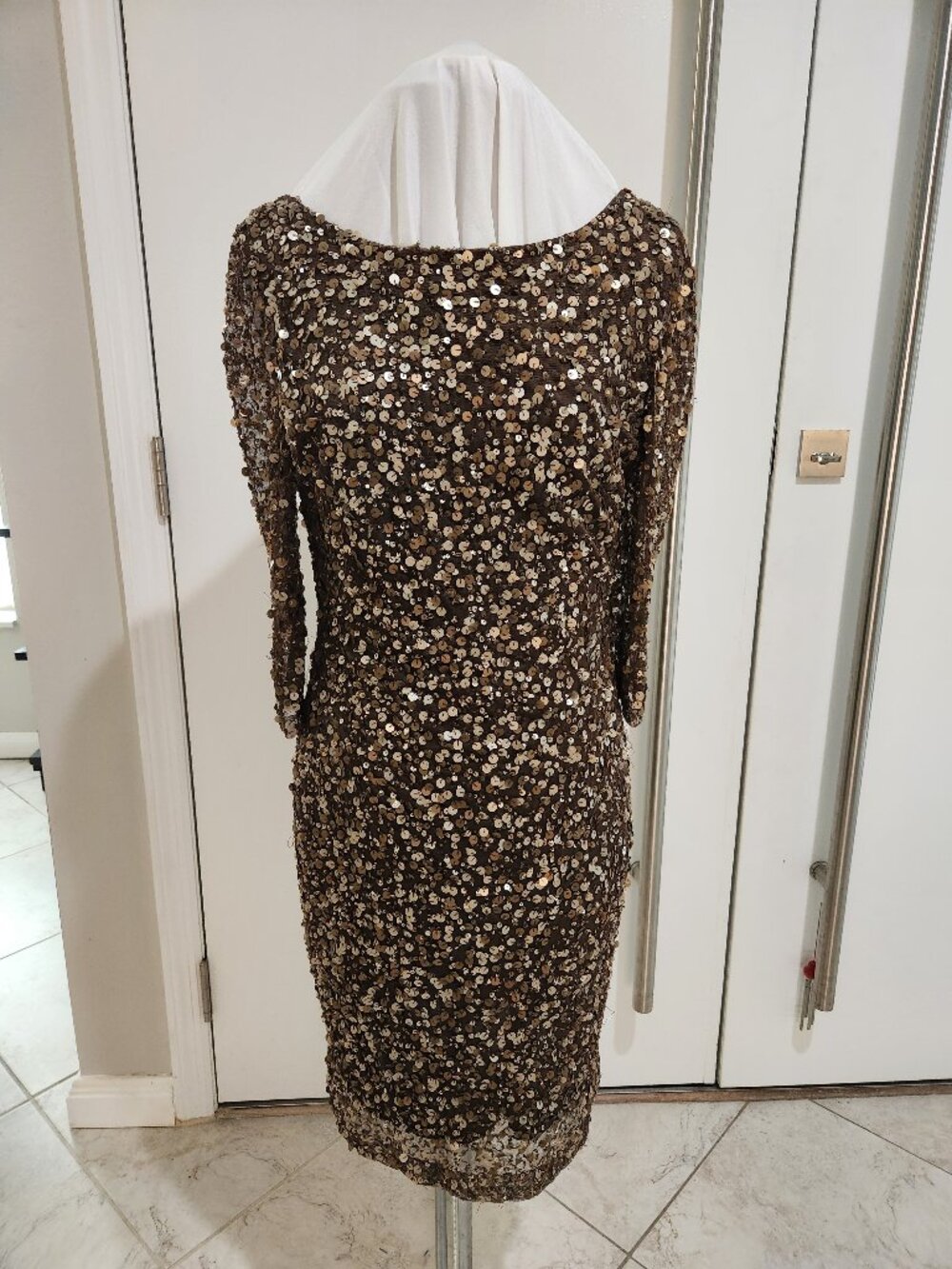 Alex Evenings Cocktail Formal Evening Dress - Bronze M